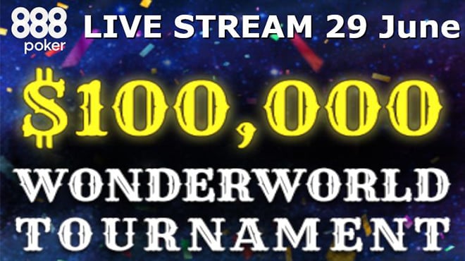 29 июня смотрите прямой эфир грандиозного турнира WonderWorld на 888poker